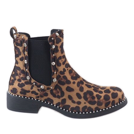 Isolierte Leopardenstiefel mit HQ921-Nieten mehrfarbig