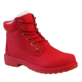 Schwarze isolierte Stiefel B1819-6 rot