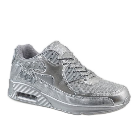 DN7-19 silberne Neon-Turnschuhe grau