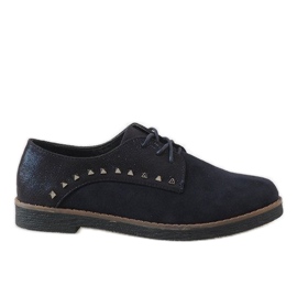 Marineblaue Schnürschuhe mit LX155 Nieten