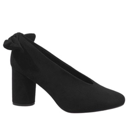 Schwarze Wildlederpumps am LL-93P Schwarz Post