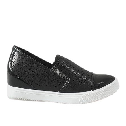 Schwarze Turnschuhe auf dem Keil DD439-1