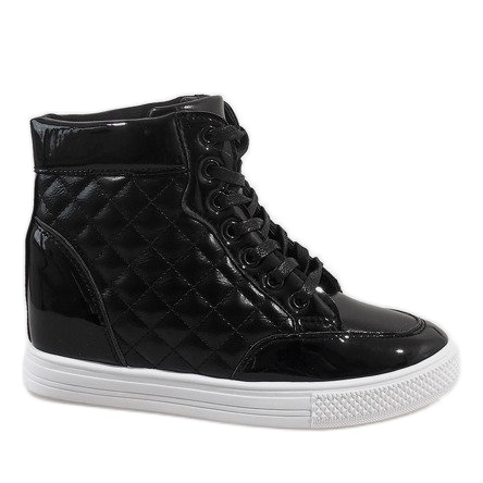 Schwarze Sneaker mit Steppkeil DD478-1