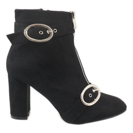 Schwarze Wildleder Stiefeletten am F818 Post