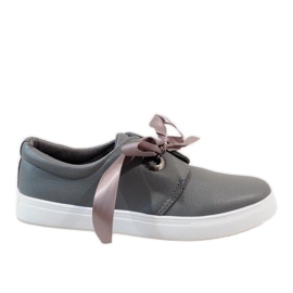 Graue Sneakers mit Schleife 3057-3