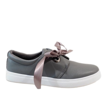 Graue Sneakers mit Schleife 3057-3