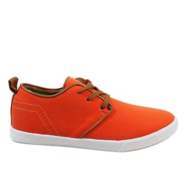 Orange Herren-Schnürsneaker M-021