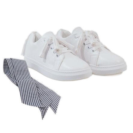 Weiße Sneaker mit Fransen HS713-9