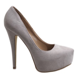 Graues Wildleder-Plateau auf einem LE107A-Absatz