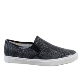 Schwarze Herren Slip on YDB-9 Sneakers