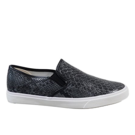 Schwarze Herren Slip on YDB-9 Sneakers