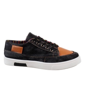 Schwarze Denim-Herren-Sneaker A9501