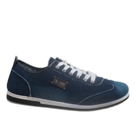 Schwarze Denim-Herren-Sneaker A9501 navy blau