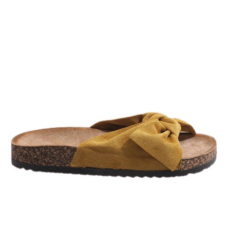 Gelbe Hausschuhe mit Schleife N-48