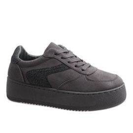 Graue Sneaker auf der Plattform B318-21