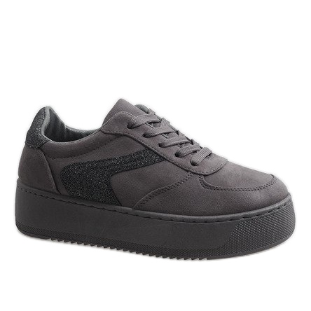 Graue Sneaker auf der Plattform B318-21