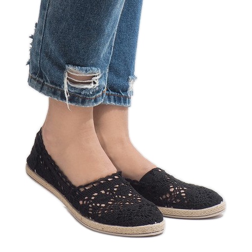 JX57P schwarze Spitzenturnschuhe