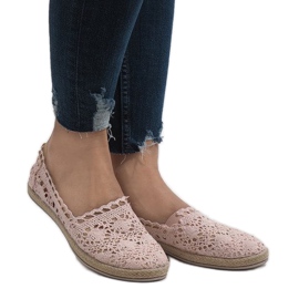 JX57P Sneakers aus rosa Spitze