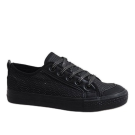 Schwarze Glitzer-Sneaker BOK-1138