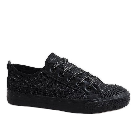 Schwarze Glitzer-Sneaker BOK-1138