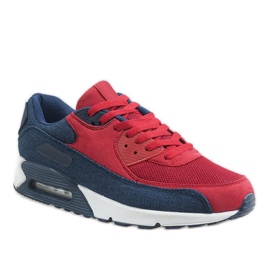 Herren marineblaue Sportschuhe 8104 rot mehrfarbig