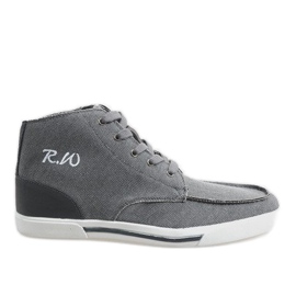 Graue elegante hohe Schuhe F10455