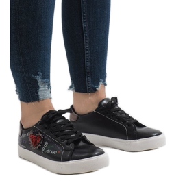 Schwarze Sneakers Herz G-115