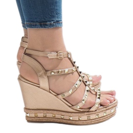 Kupfer-Keilsandalen VS-368 golden