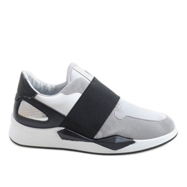 Graue Lycra-Sneaker R371 weiß