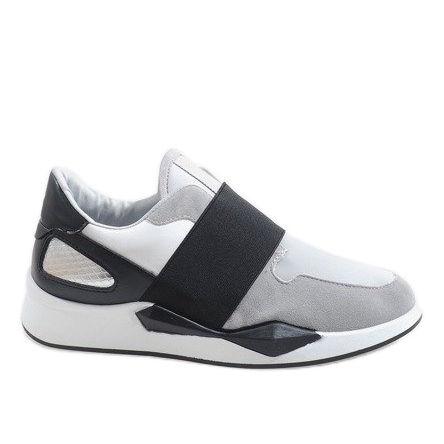 Graue Lycra-Sneaker R371 weiß