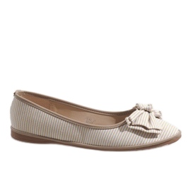 Beige Ballerinas mit Schleife SK40