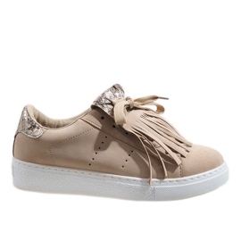 Beige Sneaker mit Schlangenmuster 451-Y