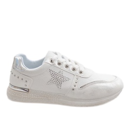 Graue Sport-Sneaker mit Stern XSM101-19 weiß