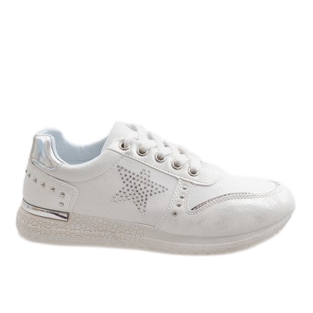 Graue Sport-Sneaker mit Stern XSM101-19 weiß