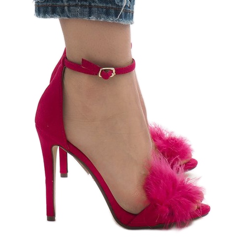 Rosa NF-19P Wildleder-Sandalen mit hohem Absatz