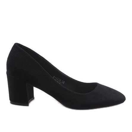 Schwarze Wildleder-Pumps an der D-1228-Säule