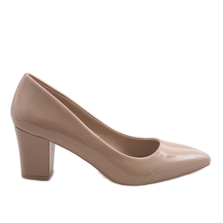 Klassische beige lackierte Pumps B-58 Säule