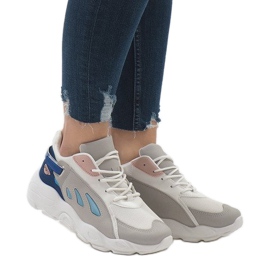 Bunte trendige Sportschuhe 9115 Blue weiß rosa grau