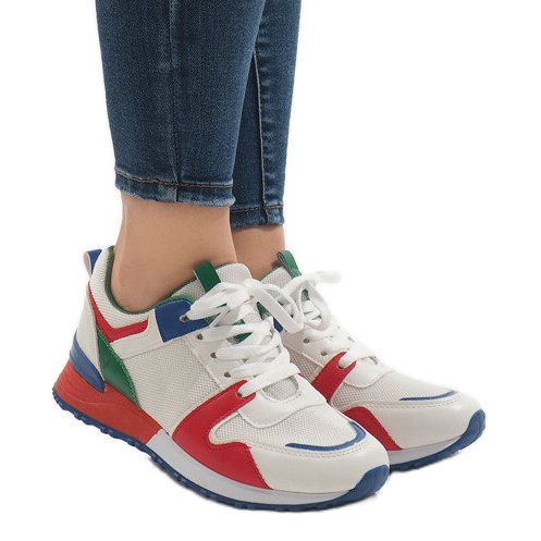 2018-7 Rote bunte trendige Sportschuhe grau mehrfarbig