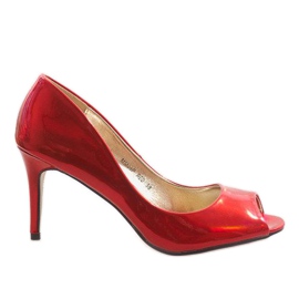 MM09P offene Pumps mit rotem Spiegel