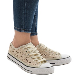 Beige Sneakers aus Spitze BB2050-SP