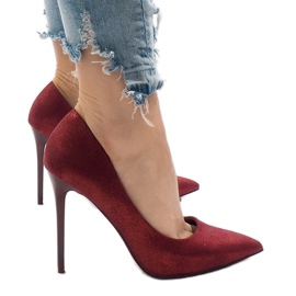 Kastanienbraune klassische High Heels AT-0596-L rot