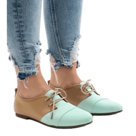 Mint durchbrochene Jazzschuhe Oxford Schuhe 2 braun grün