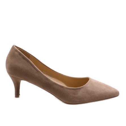 Beige Pumps auf einem Stift 123-2
