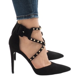 Schwarze Wildleder High Heels GH11547