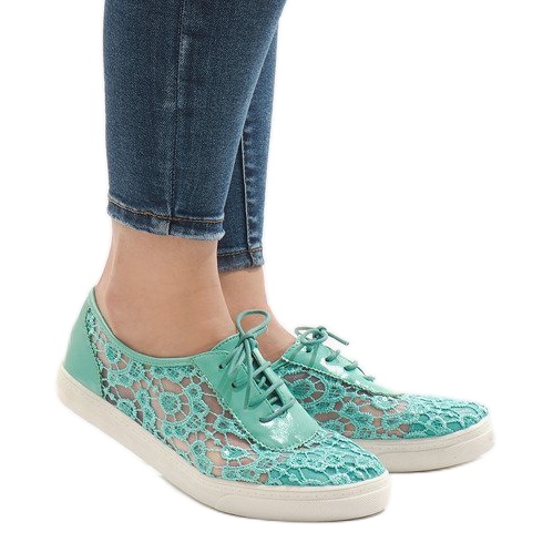 HC235 grüne Spitzenturnschuhe mehrfarbig