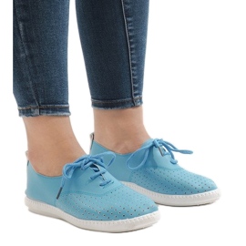 Schwarze Sneakers mit Lochmuster HR61116 blau