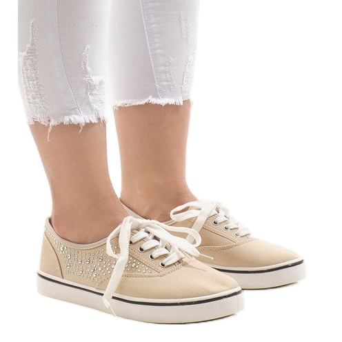 7-4K919B beige Sneakers aus Spitze