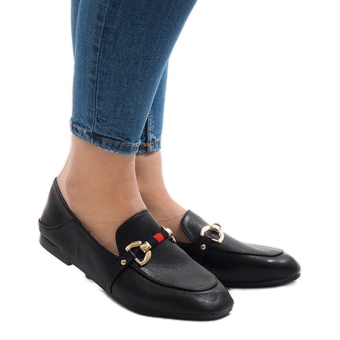 Ballerina-Loafer YJX005 in Schwarz