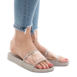 Grau transparente Hausschuhe 815